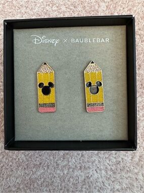 Disney x BaubleBar Mickey Mouse Pencil Stud Earrings NIB